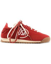 POSA - Logo-Patch Suede Low-Top Sneakers - Lyst
