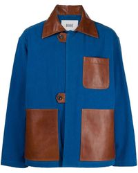 Bode - Panelled Leather Shirt Jacket - Lyst