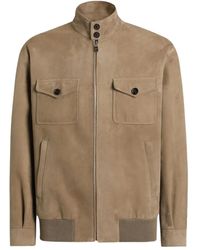 Dolce & Gabbana - Flap-Pocketed Zip-Front Leather Jacket - Lyst