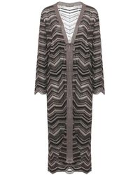 D.exterior - Chevron-Knit Tie-Fastening Sweater - Lyst