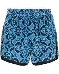 Marine Serre - Oriental Towels Running Shorts Blue - Lyst