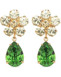 Jennifer Behr - Pendientes Janna bañados en oro de 18 ct con cristales - Lyst
