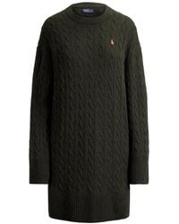 Polo Ralph Lauren - Robe En Maille Torsadée À Manches Longues - Lyst