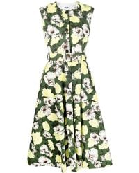 MSGM - Floral-print Sleeveless Dress - Lyst
