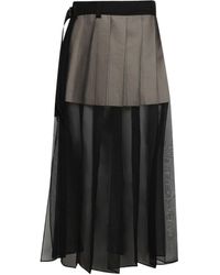 Sacai - Layered Chiffon Skirt - Lyst