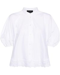 Simone Rocha - Floral-embroidered Cotton Blouse - Lyst