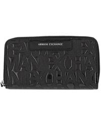 ARMANI EXCHANGE - Logo-Embossed Zip-Around Wallet - Lyst