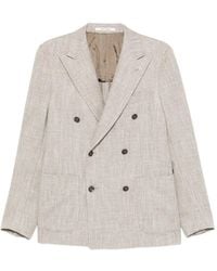 Tagliatore - Double-Breasted Herringbone Blazer - Lyst