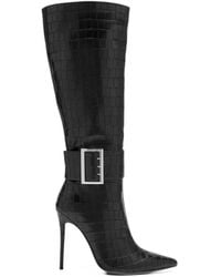 Femme LA - Aveline Buckled Croc-Effect Boots - Lyst