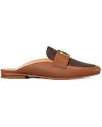 Michael Kors - Mckenzie Logo-Plaque Leather Mules - Lyst