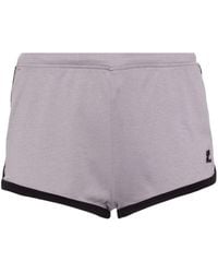 Courreges - Contrast Cotton Mini Shorts - Lyst