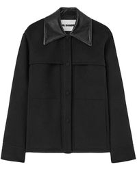 Jil Sander - Cutaway-Collar Wool Shirt Jacket - Lyst