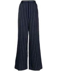 Polo Ralph Lauren - Pinstriped Wide-leg Linen Trousers - Lyst