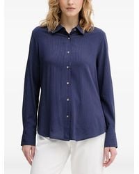Benetton - Pinstripe-Pattern Button-Up Shirt - Lyst