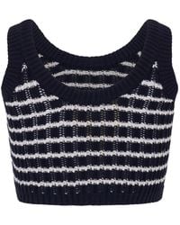 RED Valentino - Striped Knitted Top - Lyst