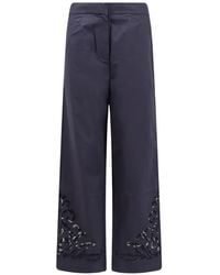 Scarlett Poppies - Vemoza Embroidered High-Waisted Trousers - Lyst
