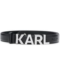Karl Lagerfeld - K/letters Medium Leather Belt - Lyst