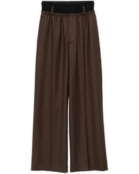 ALAINPAUL - Layered-Waistband Wide-Leg Trousers - Lyst