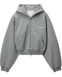 Alexander Wang - Logo-Print Zip-Up Hoodie - Lyst