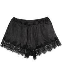 Self-Portrait - Satin Lace Shorts - Lyst
