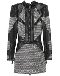 MITILIANE COUTURE - Studded-Shoulder Mini Dress - Lyst