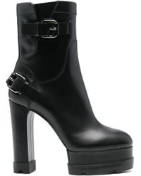 Casadei - 130Mm Leather Ankle Boots - Lyst