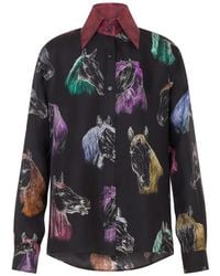 Moschino - Horse-Print Silk Shirt - Lyst