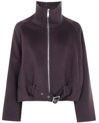 Seventy - Belted High-Neck Jacket - Lyst