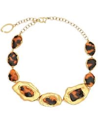 Oscar de la Renta - Tortoise Stone Collar Necklace - Lyst