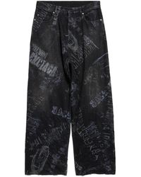 Balenciaga - Print Cotton Trousers - Lyst