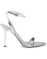 Prada - Metallic Leather High-Heeled Sandals - Lyst