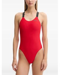 Nike - Logo-Print Racerback Swimsuit - Lyst