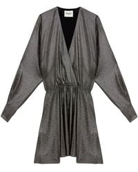 Isabel Marant - Metallic Wrap-Style Mini Dress - Lyst