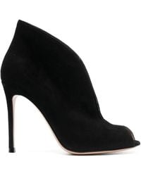 Gianvito Rossi - Peep-Toe 110Mm Suede Sandals - Lyst