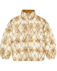 DIESEL - Reversible Puffer Jacket With Argyle Print - Lyst