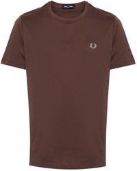 Fred Perry - T-shirt en coton à logo brodé - Lyst