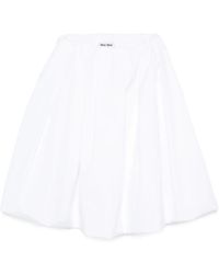 Miu Miu - Jupe Mi-Longue En Popeline - Lyst