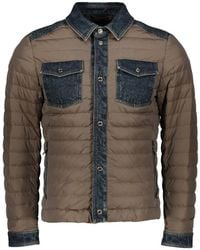 Moorer - Denim-Panelled Quilted Jacket - Lyst