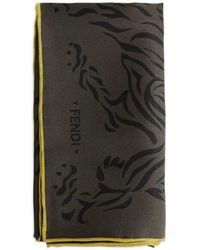 Fendi - Tiger-Print Silk Scarf - Lyst