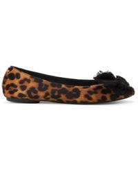 Lanvin - Leopard-Print Bow Ballet Flats - Lyst