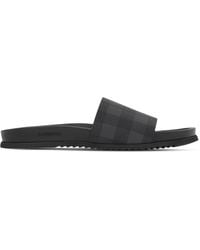 Burberry - Checked Pool Slides - Lyst
