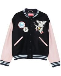 KENZO - Badges-Embroidered Bomber Jacket - Lyst