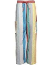 Marrakshi Life - Striped Cotton Cargo Trousers - Lyst