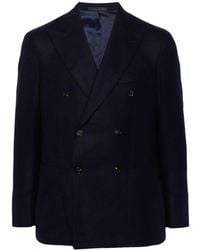 Caruso - Double-Breasted Wool Blazer - Lyst