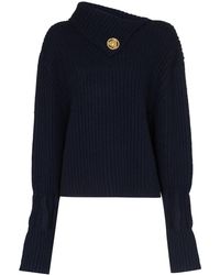 JW Anderson - Foldover-Neck Ribbed Sweater - Lyst