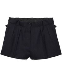 Prada - Pleated Buttoned Shorts - Lyst