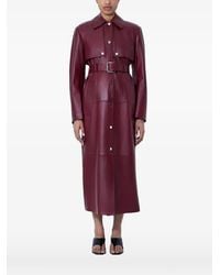 Sportmax - Leren Jas Met Ceintuur - Lyst