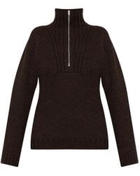Jil Sander - Half-Zip Ribbed-Knit Sweater - Lyst