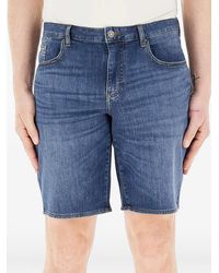 ARMANI EXCHANGE - Logo-Patch Denim Shorts - Lyst