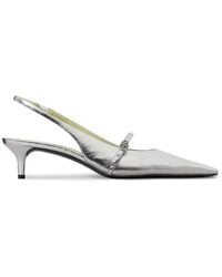 Tory Burch - Double T Metallic Pointed-Toe Pumps - Lyst